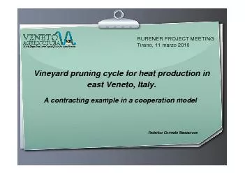 Vineyard pruning cycle for heat production in east Veneto, Italy. A co