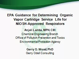 EPA Guidance for Determining Organic Vapor Cartridge Servic