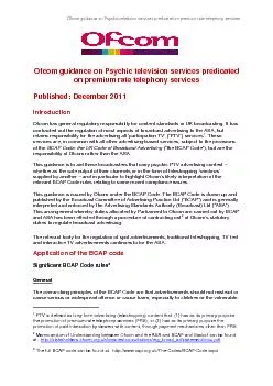Ofcom guidance on Psychic television services predicated on premium ra