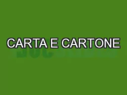 CARTA E CARTONE