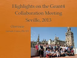 Highlights on the Geant4 Collaboration Meeting