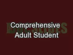 Comprehensive Adult Student