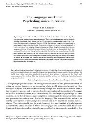 Thelanguagemachine:PsycholinguisticsinreviewGerryT.M.Altmann*Departmen