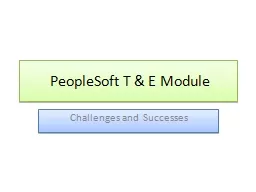 PeopleSoft T & E Module