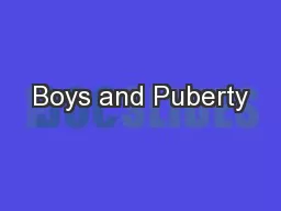 Boys and Puberty