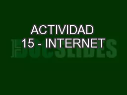 ACTIVIDAD 15 - INTERNET