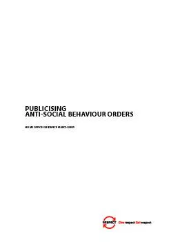 This guidance relates to anti-social behaviour orders (ASBOs) as intro
