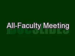 All-Faculty Meeting