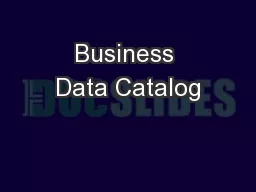 Business Data Catalog