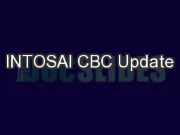 INTOSAI CBC Update