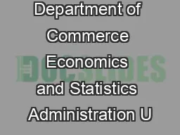US Department of Commerce Economics and Statistics Administration U