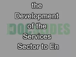 Strategies for the Development of the Services Sector to En