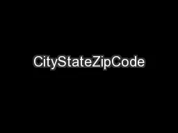 CityStateZipCode