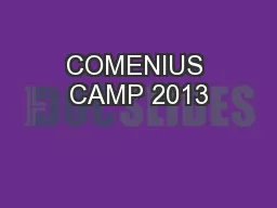 COMENIUS CAMP 2013