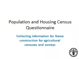 Population and Housing Census Questionnaire