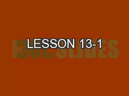 LESSON 13-1