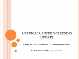 Cervical Cancer Screening Update