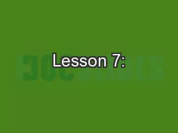 Lesson 7: