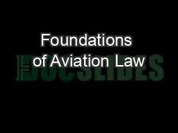 Foundations of Aviation Law