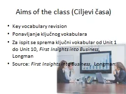 Aims of the class (