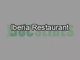 Iberia Restaurant