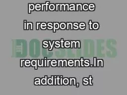 Ramping performance in response to system requirements.In addition, st