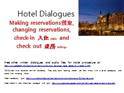 Hotel Dialogues
