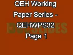 QEH Working Paper Series - QEHWPS32 Page 1