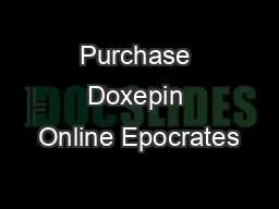 Purchase Doxepin Online Epocrates