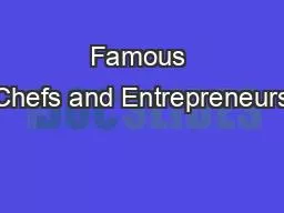 Famous Chefs and Entrepreneurs