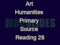 Art Humanities Primary Source Reading 28