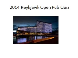 2014 Reykjavik Open Pub Quiz