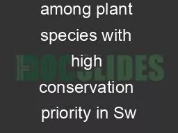 Rarity types among plant species with high conservation priority in Sw