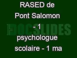 RASED de Pont Salomon - 1 psychologue scolaire - 1 ma