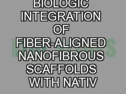 BIOLOGIC INTEGRATION OF FIBER-ALIGNED NANOFIBROUS SCAFFOLDS WITH NATIV