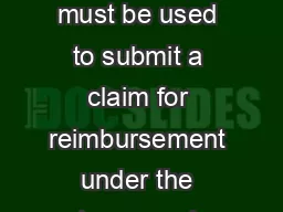 AUTOMOBILITY PROGRAM GUIDELINES This form must be used to submit a claim for reimbursement