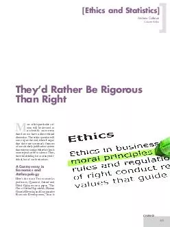 [Ethics and Statistics]