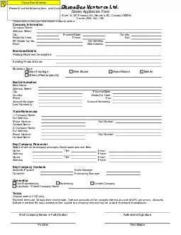 Dealer Application Form Mail to Suite   Prideaux St