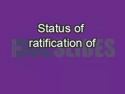 Status of ratification of