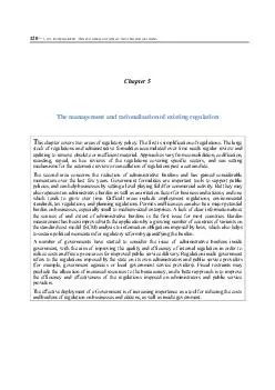 5. THE MANAGEMENT AND RATIONALISATION OF EXISTNG REGULATIONS