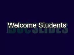 Welcome Students