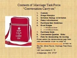 Contents of Marriage Task Force