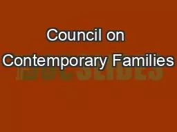 Council on Contemporary Families