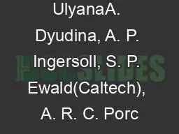 UlyanaA. Dyudina, A. P. Ingersoll, S. P. Ewald(Caltech), A. R. C. Porc