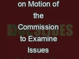 STATE OF NEW YORK PUBLIC SERVICE COMMISSION CASE   Proceeding on Motion of the Commission to Examine Issues Related to the Transition to Intermodal Competition in the Provision of Telecommunications