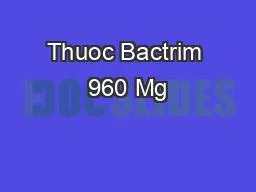 Thuoc Bactrim 960 Mg