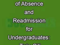Policy: Leave of Absence and Readmission for Undergraduates: Twin Citi