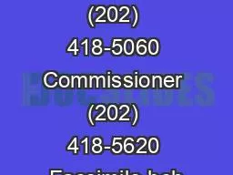 Bart Chilton (202) 418-5060 Commissioner (202) 418-5620 Facsimile bch