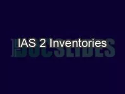 IAS 2 Inventories