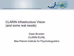 CLARIN Infrastructure Vision
